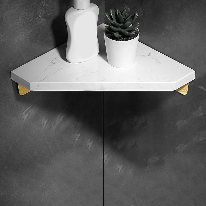 Lisslune | Aluminium Bathroom Accessory Set 4 cm high Marble Bath Shelf