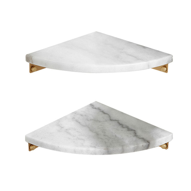 Lisslune | 2-piece marble bathroom shelf brass bathroom accessory set in white/green