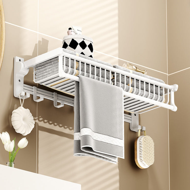 Lisslune | Modern style bathroom accessory set with bathroom shelf/towel rack/toilet brush in white