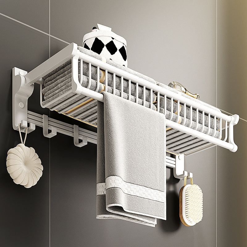 Lisslune | Modern style bathroom accessory set with bathroom shelf/towel rack/toilet brush in white