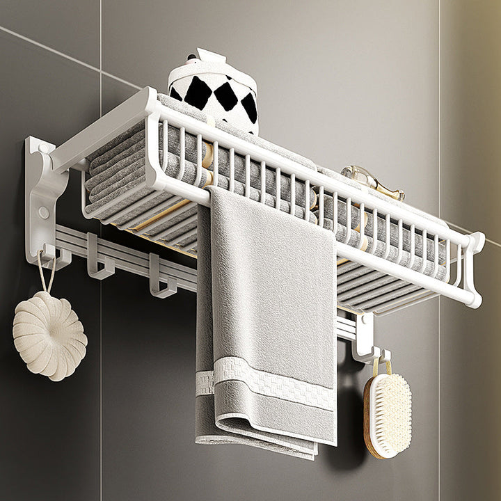 Lisslune | Modern style bathroom accessory set with bath shelf/towel holder/toilet brush in white