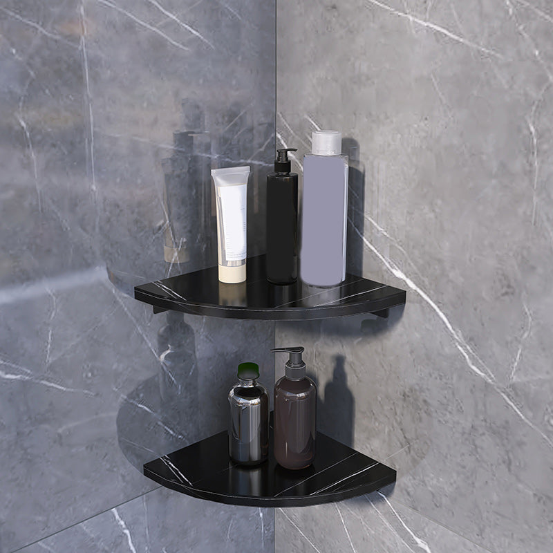 Lisslune | 3-piece modern bathroom accessory set marble and metal bathroom shelf