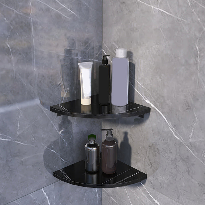 Lisslune | 3-piece modern bathroom accessory set marble and metal bathroom shelf