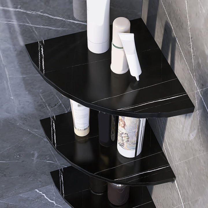 Lisslune | 3-piece modern bathroom accessory set marble and metal bathroom shelf