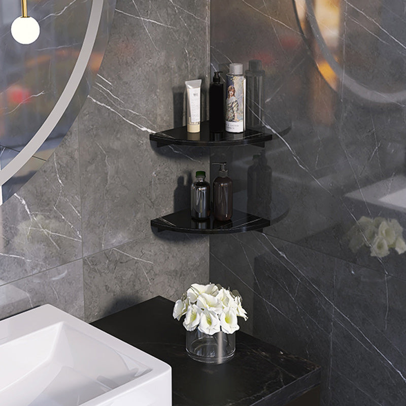 Lisslune | 3-piece modern bathroom accessory set marble and metal bathroom shelf