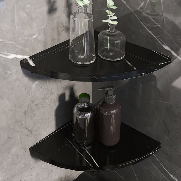 Lisslune | 3-piece modern bathroom accessory set marble and metal bathroom shelf