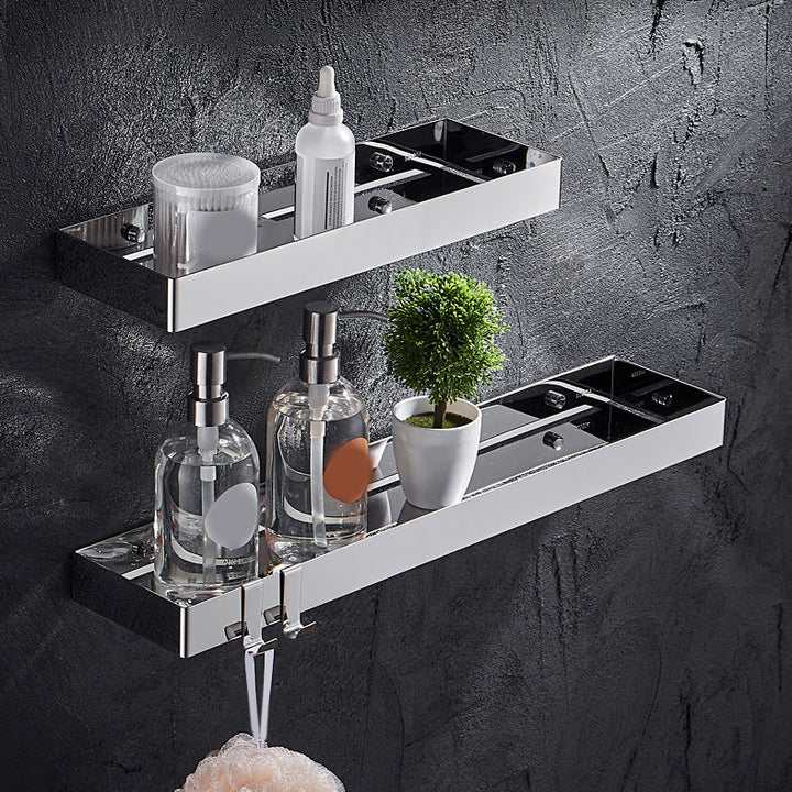 Skorter | Contemporary Stainless Steel Bathroom Shelf 2-Piece Bathroom Accessory Set