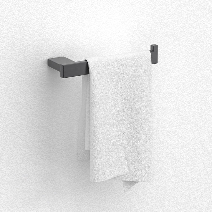 Lisslune | Gray contemporary bathroom accessory set Brushed gray bathroom shelf/paper holder/towel bar