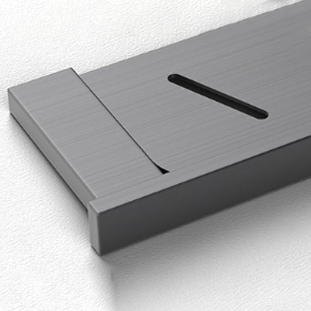 Lisslune | Gray contemporary bathroom accessory set Brushed gray bathroom shelf/paper holder/towel bar