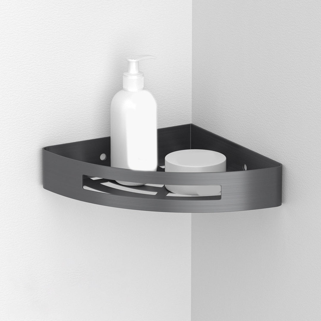 Lisslune | Gray contemporary bathroom accessory set Brushed gray bathroom shelf/paper holder/towel bar