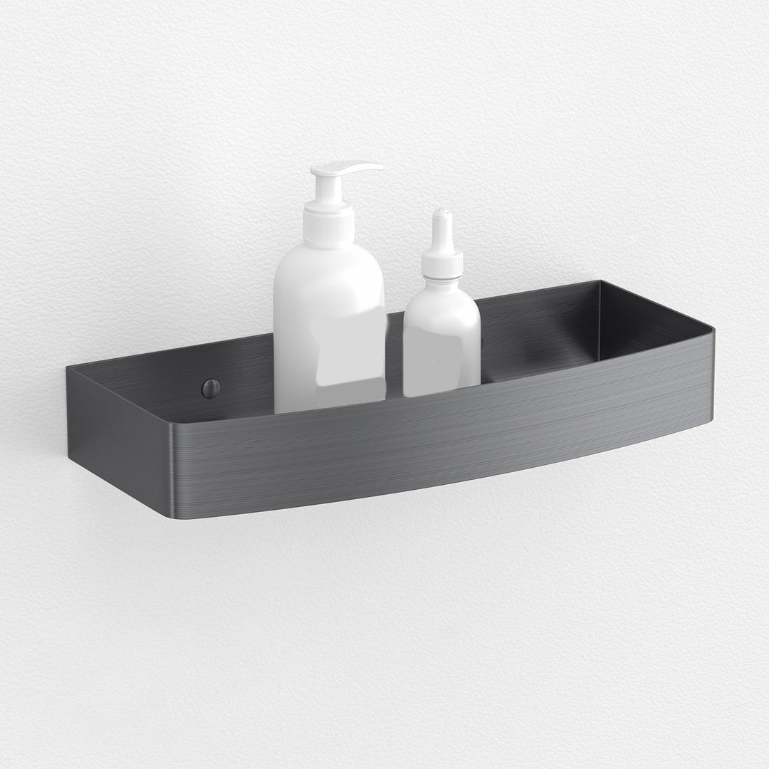 Lisslune | Gray contemporary bathroom accessory set Brushed gray bathroom shelf/paper holder/towel bar