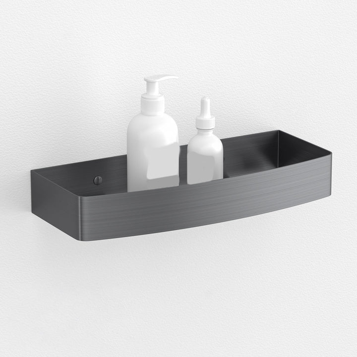 Lisslune | Gray contemporary bathroom accessory set Brushed gray bathroom shelf/paper holder/towel bar