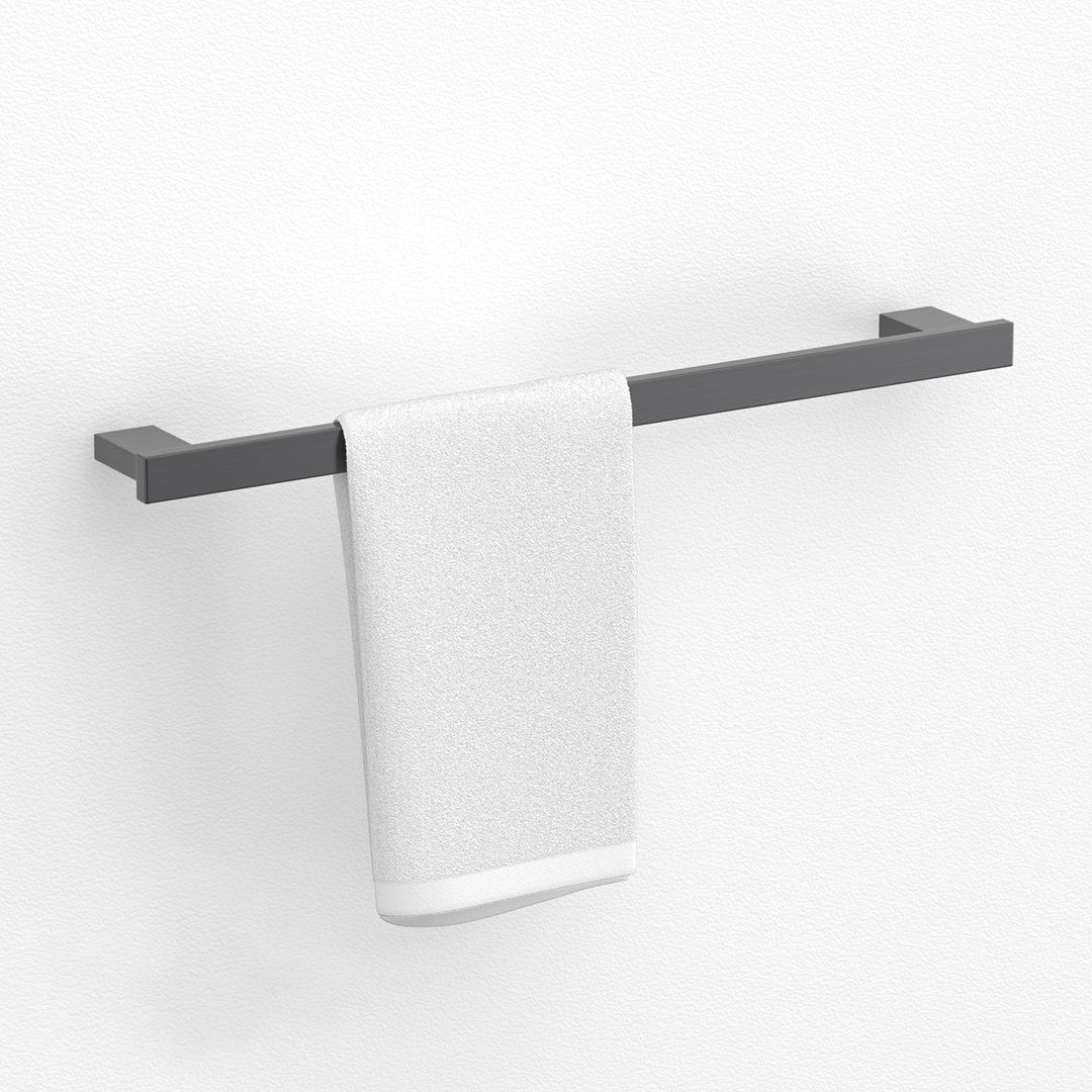 Lisslune | Gray contemporary bathroom accessory set Brushed gray bathroom shelf/paper holder/towel bar