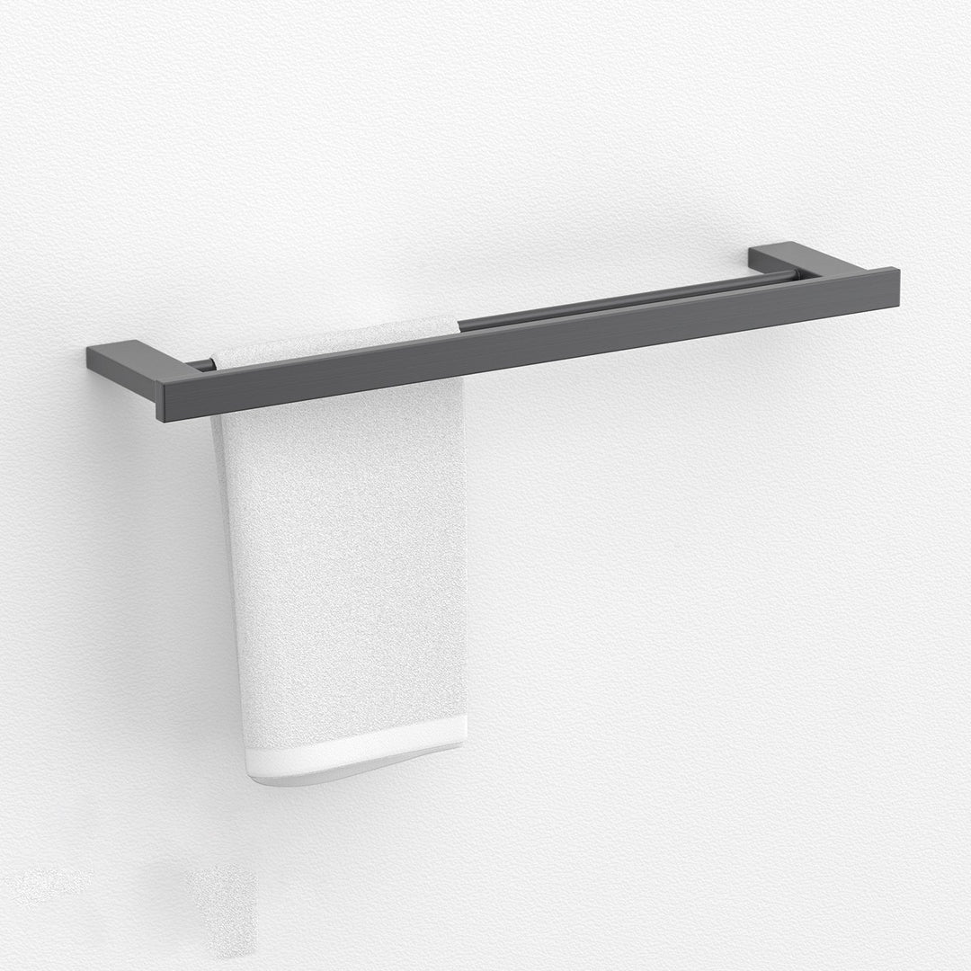Lisslune | Gray contemporary bathroom accessory set Brushed gray bathroom shelf/paper holder/towel bar
