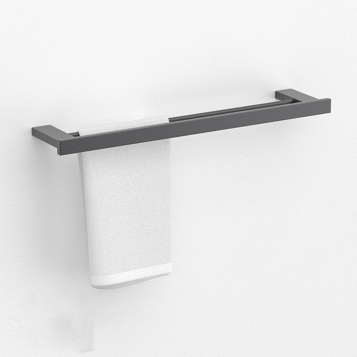 Lisslune | Gray contemporary bathroom accessory set Brushed gray bathroom shelf/paper holder/towel bar