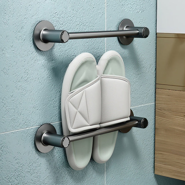 Lisslune | 2-piece modern bathroom accessory set metal slipper rack/towel bar
