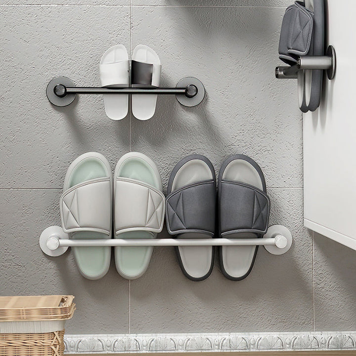 Lisslune | 2-piece modern bathroom accessory set metal slipper rack/towel bar