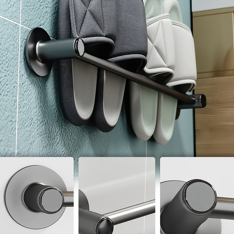 Lisslune | 2-piece modern bathroom accessory set metal slipper rack/towel bar