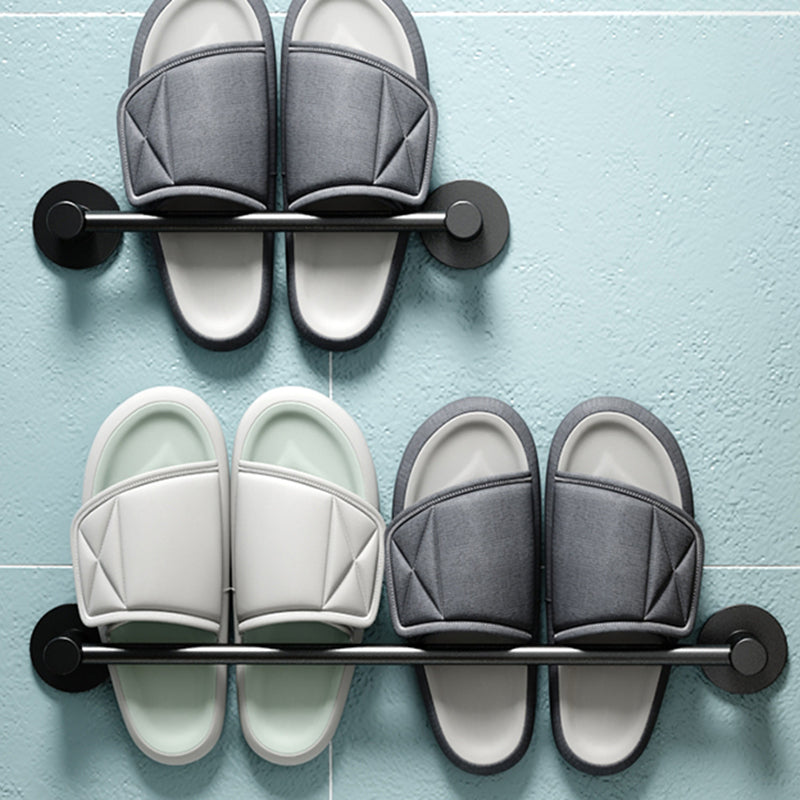 Lisslune | 2-piece modern bathroom accessories set metal slipper rack/towel bar