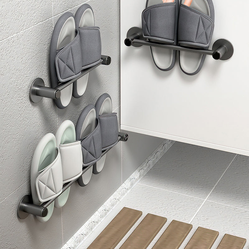 Lisslune | 2-piece modern bathroom accessory set metal slipper rack/towel bar