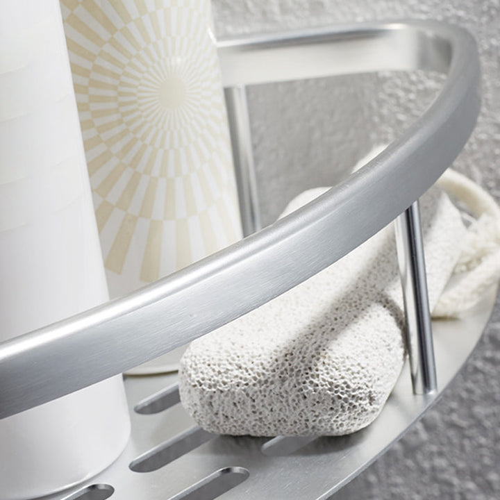 Lisslune | 3-piece modern bathroom accessory set aluminum bath shelf in silver