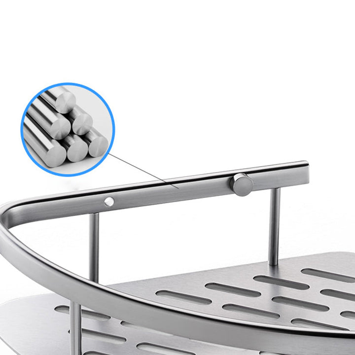 Lisslune | 3-piece modern bathroom accessory set aluminum bath shelf in silver