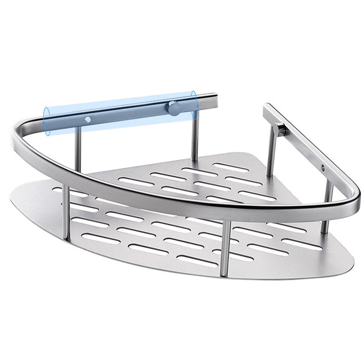 Lisslune | 3-piece modern bathroom accessory set aluminum bath shelf in silver
