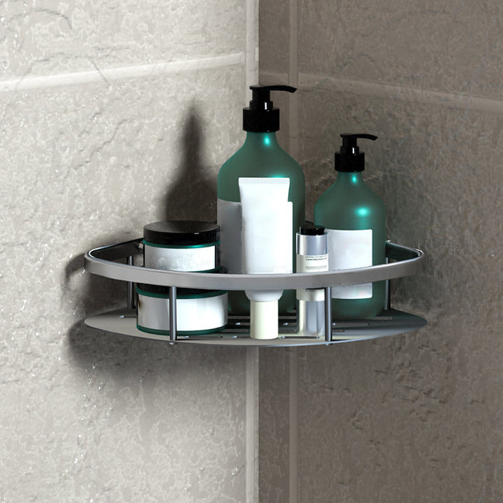 Lisslune | 3-piece modern bathroom accessory set aluminum bath shelf in silver
