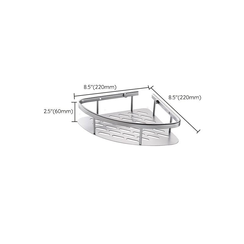 Lisslune | 3-piece modern bathroom accessory set aluminum bath shelf in silver