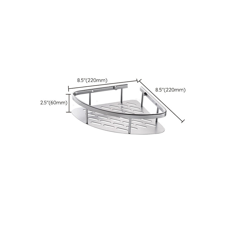 Lisslune | 3-piece modern bathroom accessory set aluminum bath shelf in silver