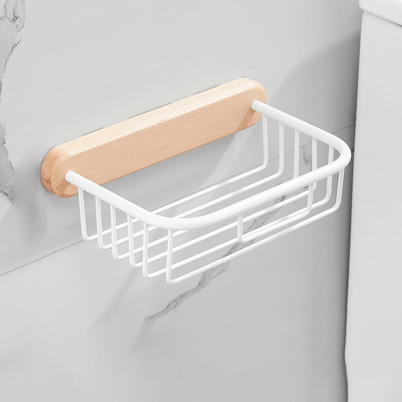 Lisslune | White 7-piece bathroom accessory set wood and metal bath set