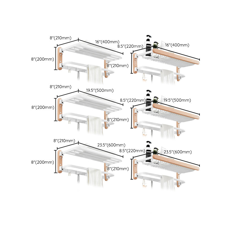 Lisslune | White 7-piece bathroom accessory set wood and metal bath set