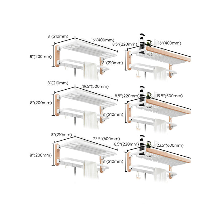 Lisslune | White 7-piece bathroom accessory set wood and metal bath set