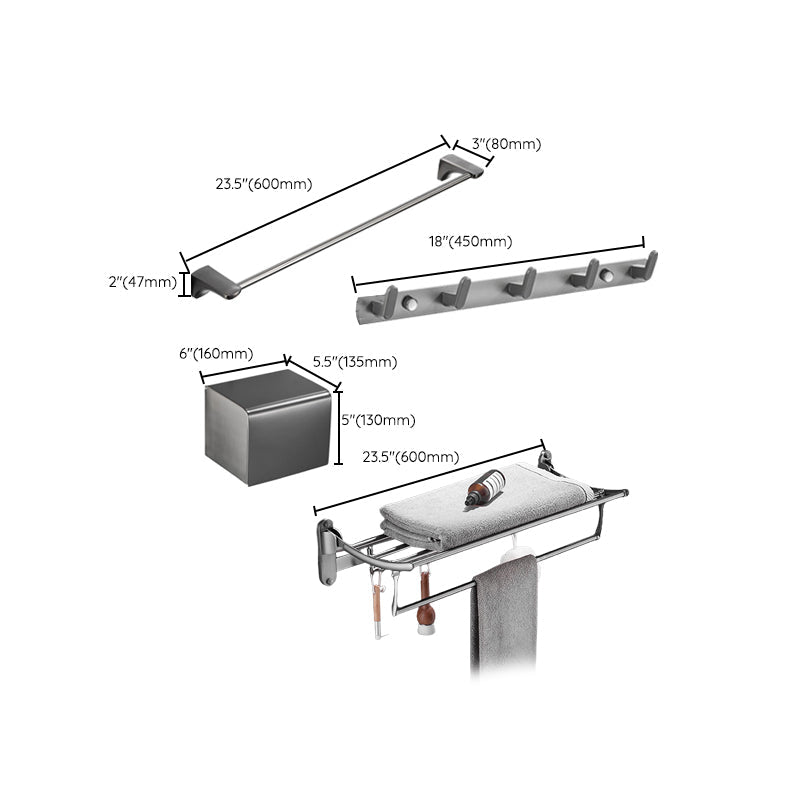 Lisslune | Modern Bathroom Accessories Hardware Set Gray Bathroom Accessories Set