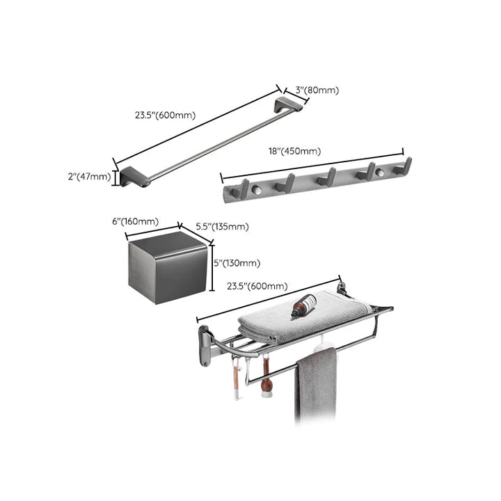 Lisslune | Modern Bathroom Accessories Hardware Set Gray Bathroom Accessories Set