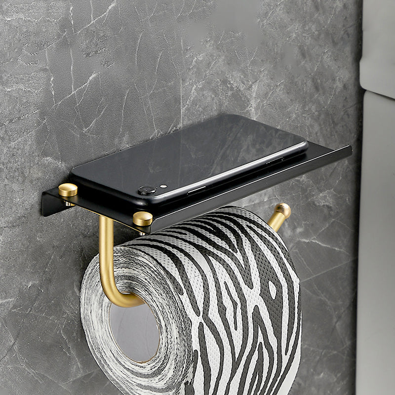 Lisslune | 5-piece modern bathroom accessory set made of black brass bathroom hardware