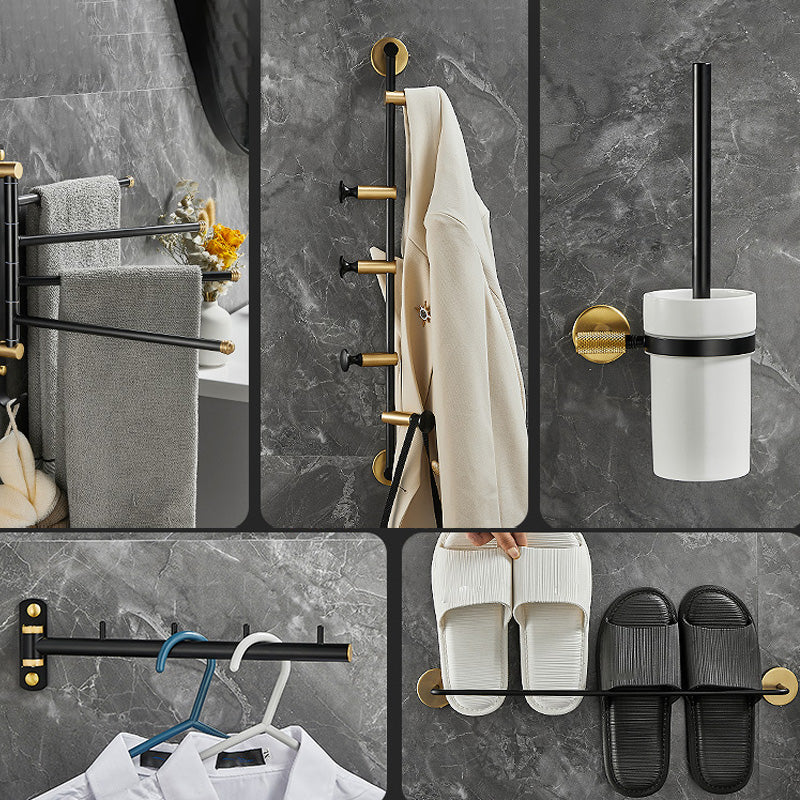 Lisslune | 5-piece modern bathroom accessory set made of black brass bathroom hardware