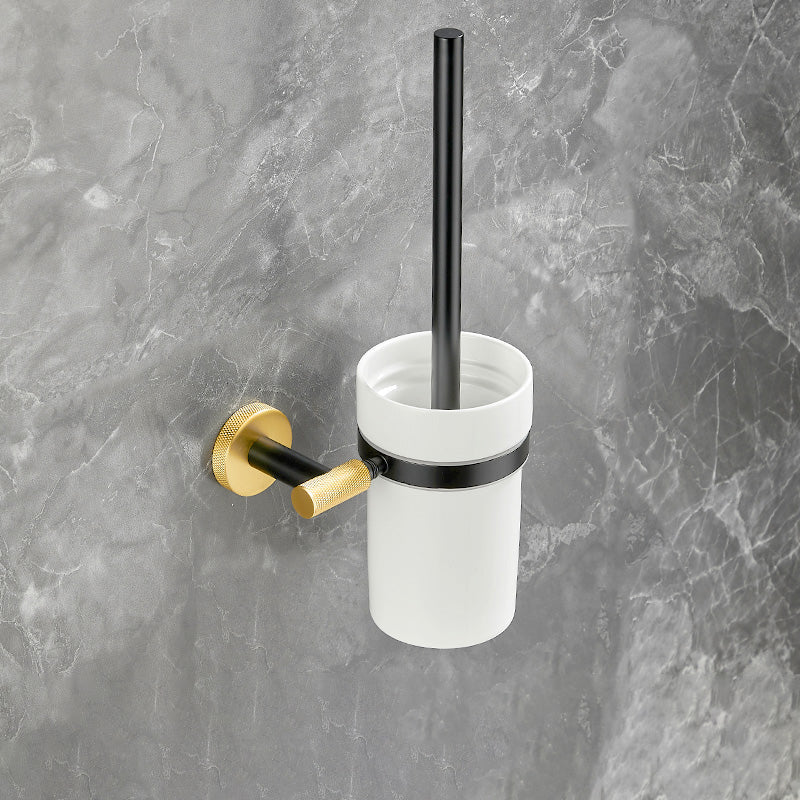 Lisslune | 5-piece modern bathroom accessory set made of black brass bathroom hardware