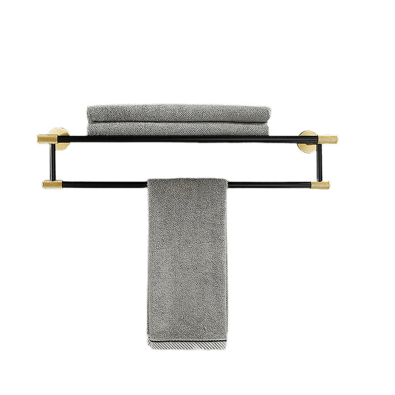 Lisslune | 5-piece modern bathroom accessory set made of black brass bathroom hardware