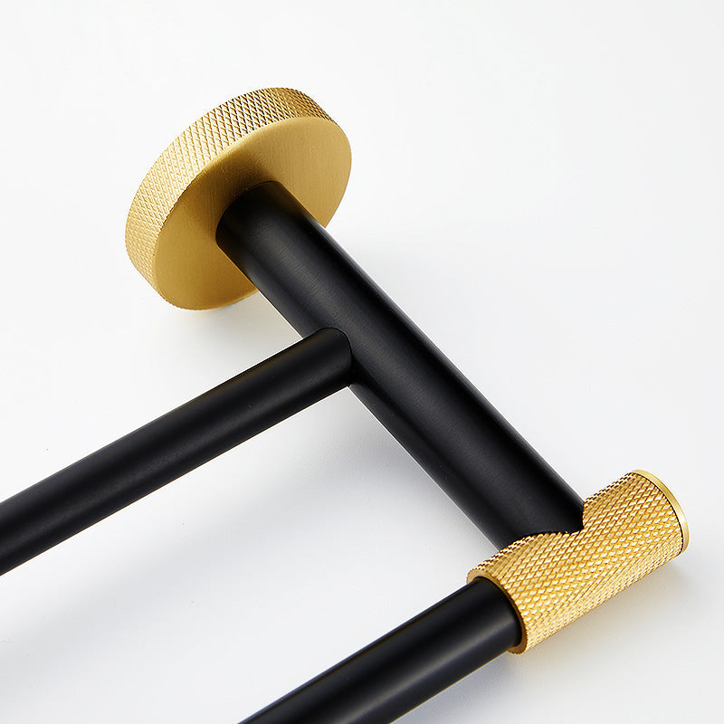 Lisslune | 5-piece modern bathroom accessory set made of black brass bathroom hardware