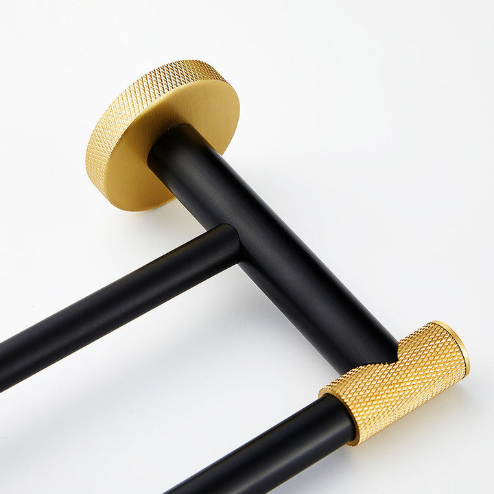 Lisslune | 5-piece modern bathroom accessory set made of black brass bathroom hardware
