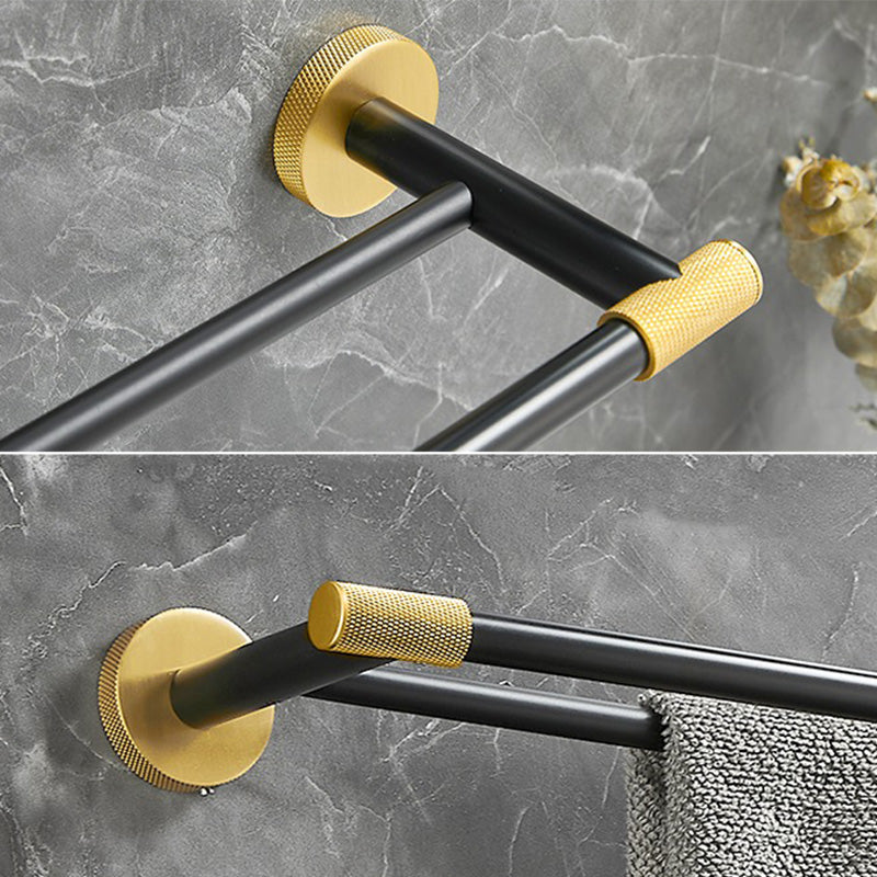 Lisslune | 5-piece modern bathroom accessory set made of black brass bathroom hardware