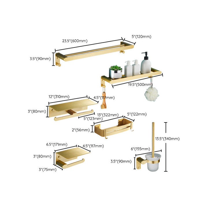 Lisslune | Traditional Bathroom Accessory Hardware Set Gold Bathroom Accessory Set