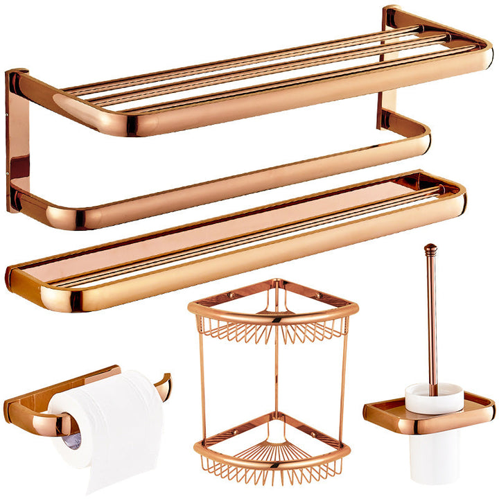 Lisslune | 5-piece Vintage Bathroom Accessory Set Brass Fittings Set