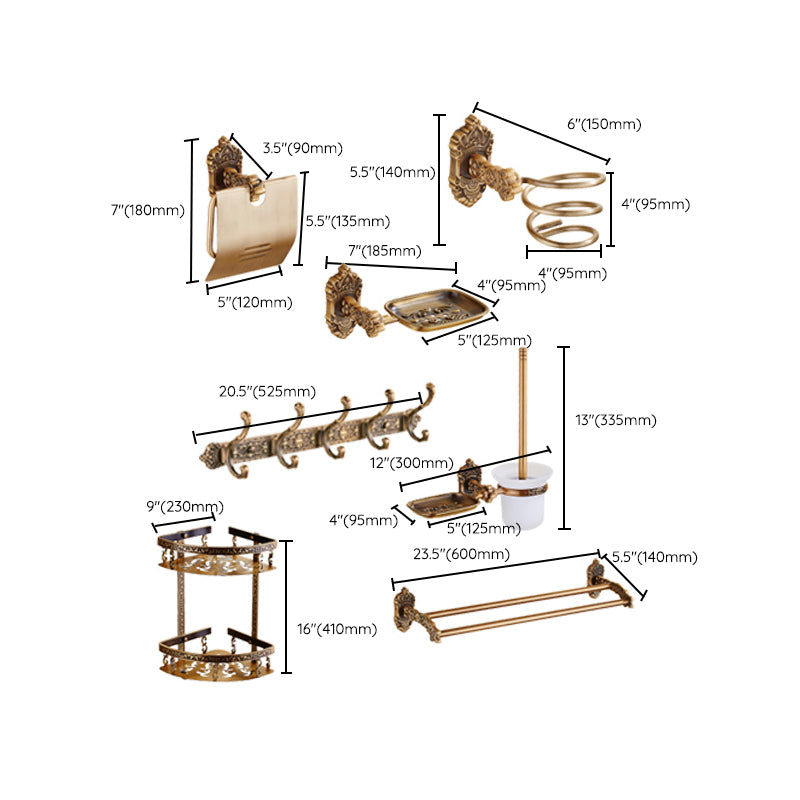 Lisslune | Traditional Bathroom Accessory Set Gold Bathroom Accessory Kit