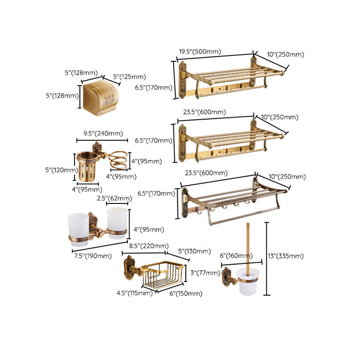 Lisslune | Traditional Bathroom Accessory Set Gold Bathroom Accessory Kit