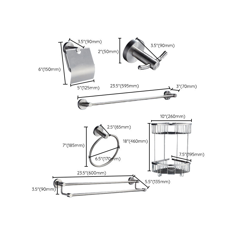 Lisslune | Chrome Traditional Bathroom Accessories Set Stainless Steel Bathroom Set
