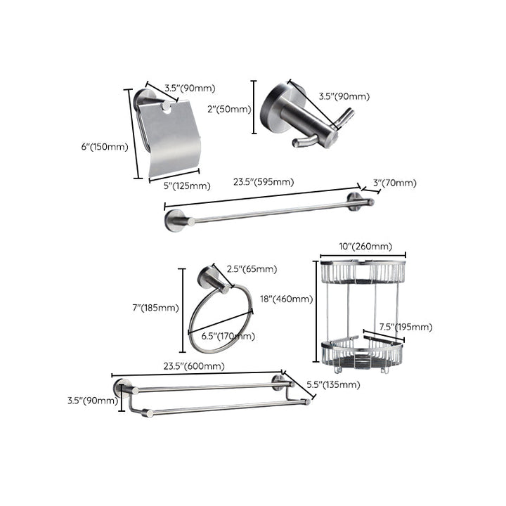Lisslune | Chrome Traditional Bathroom Accessories Set Stainless Steel Bathroom Set