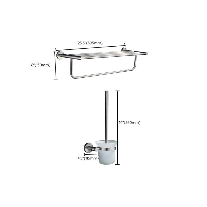 Lisslune | Chrome Traditional Bathroom Accessory Set Stainless Steel Bathroom Set