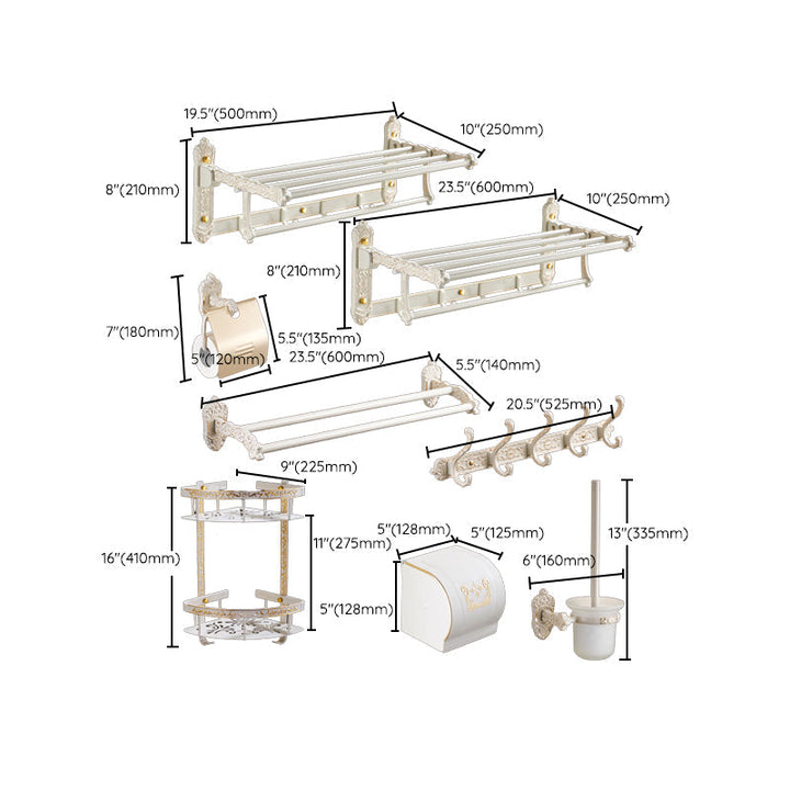 Lisslune | Traditional Bathroom Accessories Set White Bathroom Accessories Hardware Set
